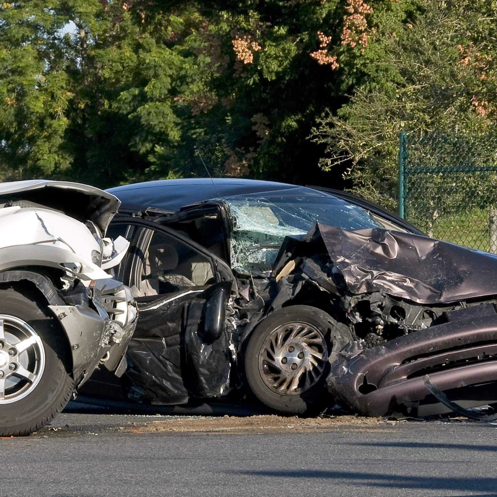 damaged cars after a crash