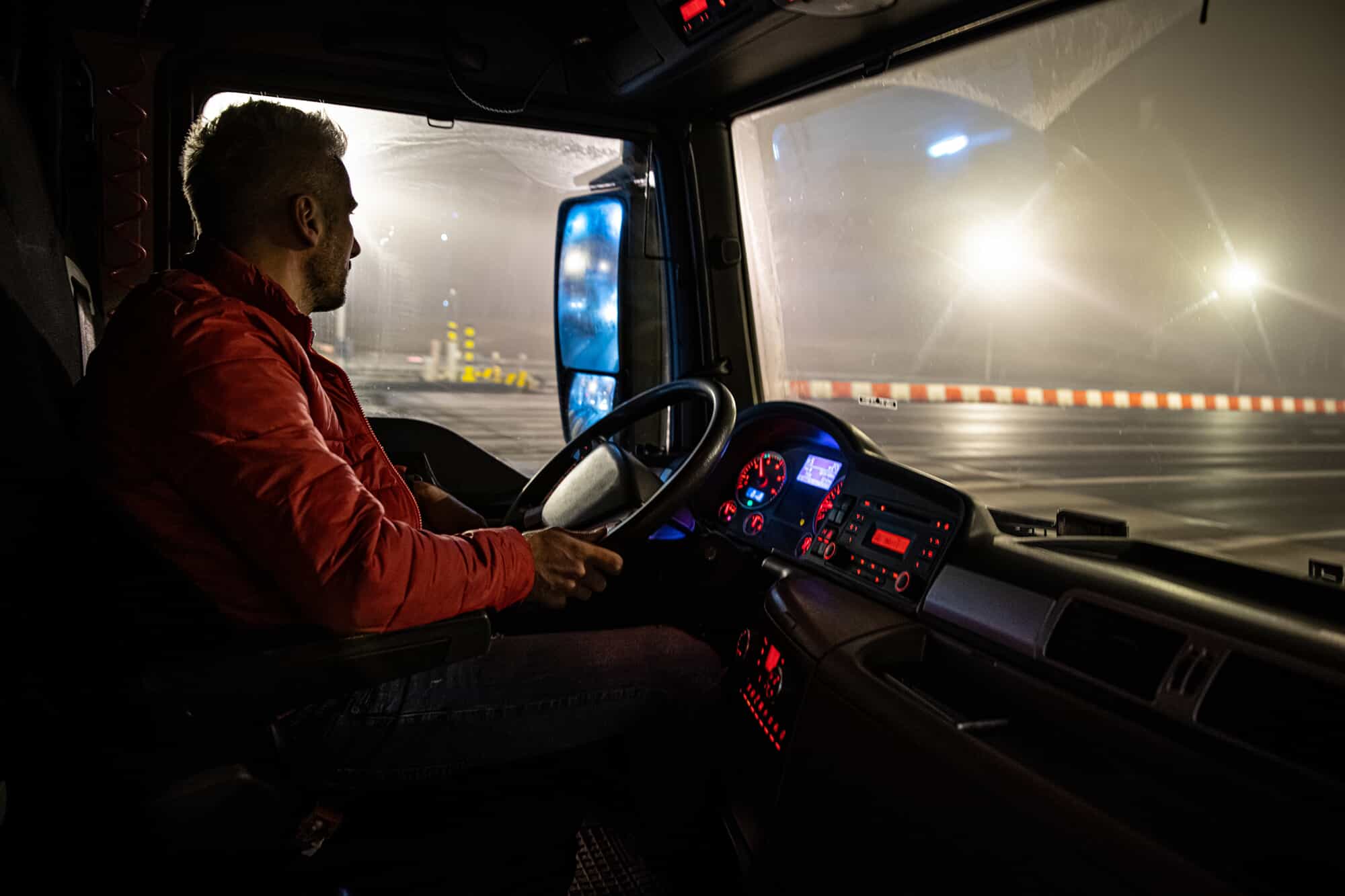 truck driver at night
